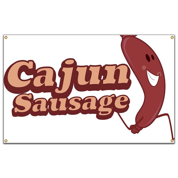 Cajun Sausage Banner Concession Stand Food Truck Single Sided